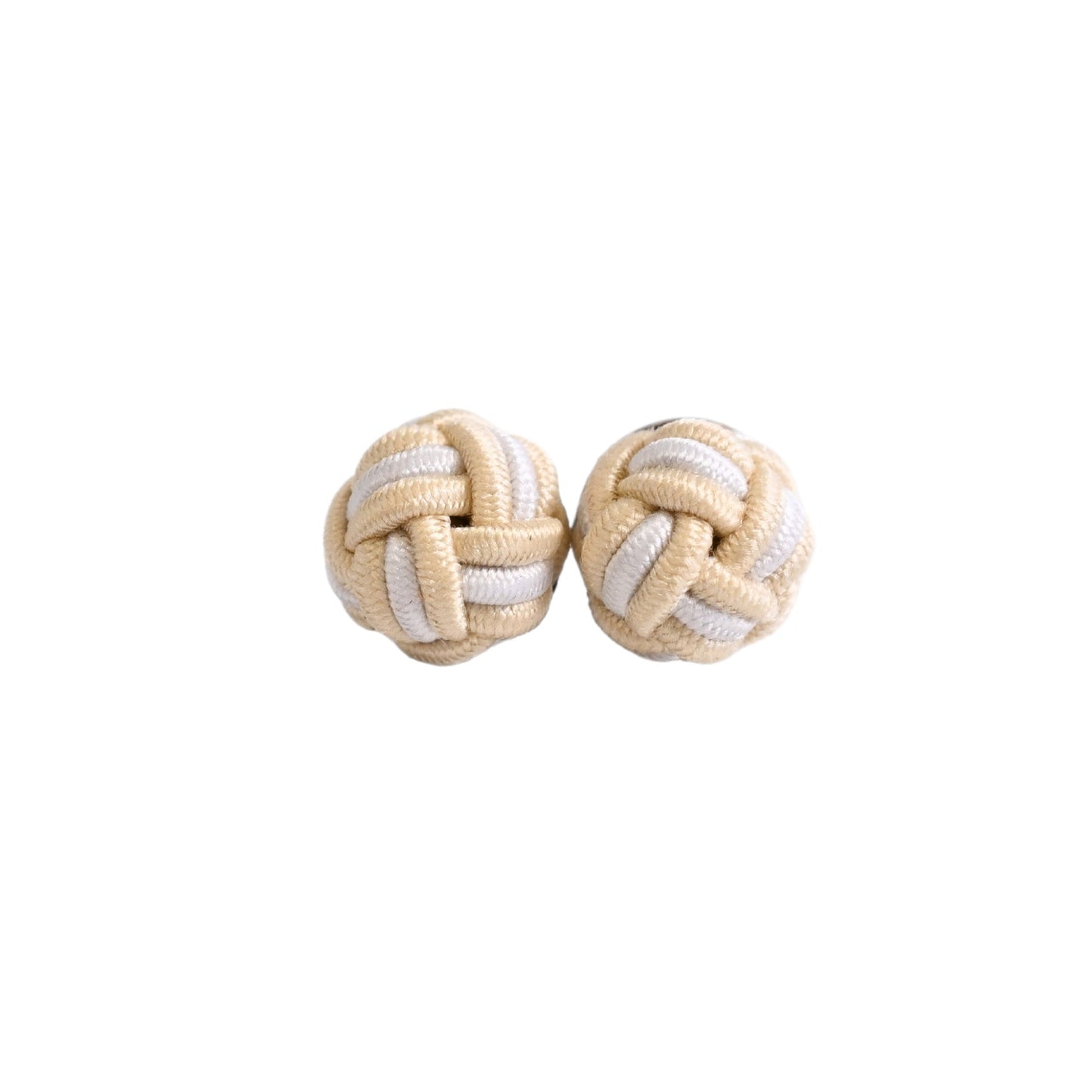 Monkey Fist Earrings: Khaki & Crisp White