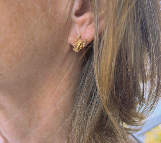 The Ketcham Lobster Earrings 14kt Gold Dipped