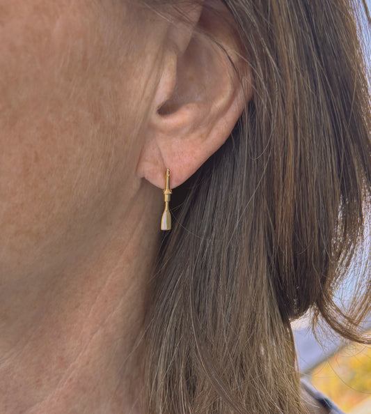 The New England Oar Earrings 14kt Gold Dipped