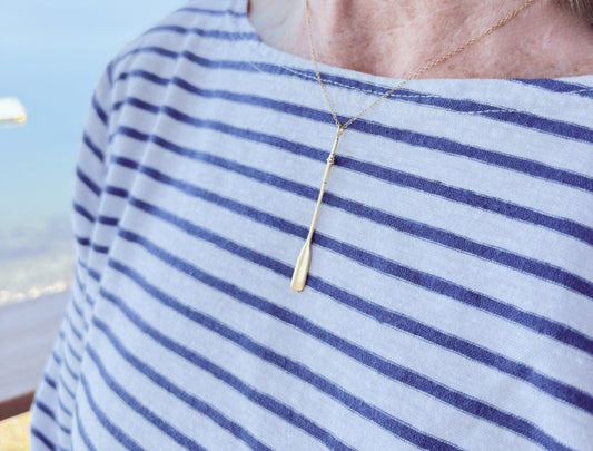The New England Oar Pendant 14kt Gold Dipped