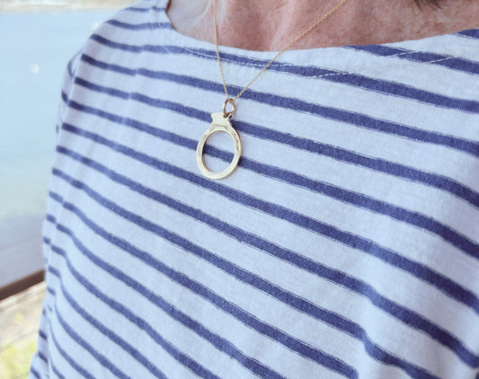 The Oyster Gauge Pendant 14kt Gold Dipped