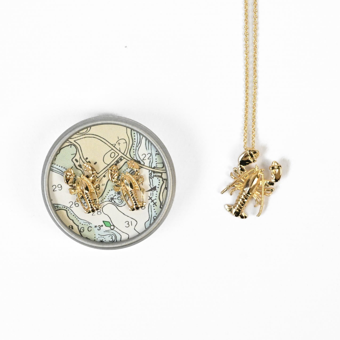 The Ketcham Lobster Earrings 14kt Gold Dipped