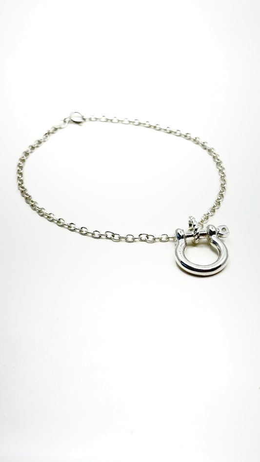 Mariner Shackle Cable Chain Bracelet Sterling Silver