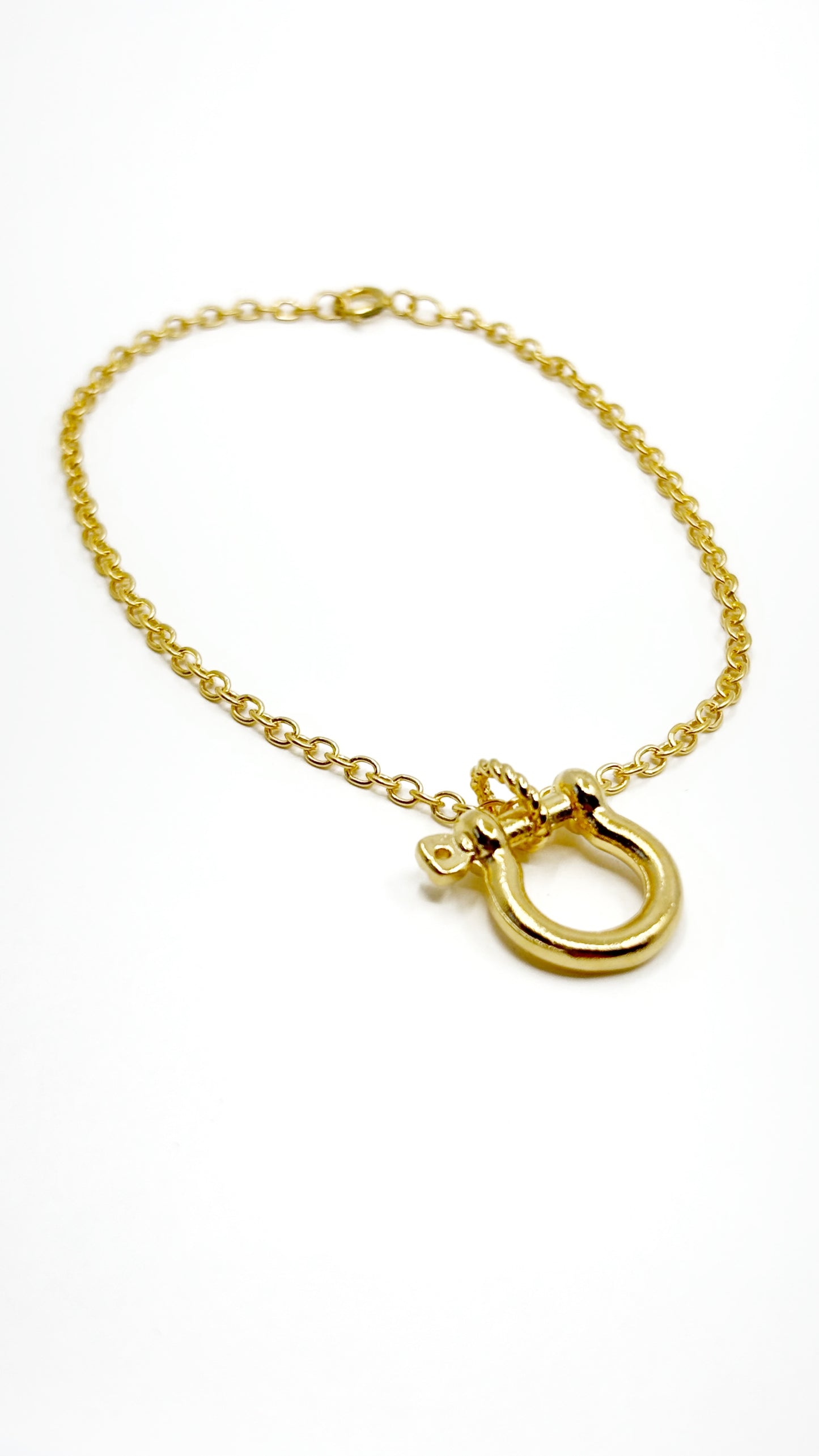 Mariner Shackle Cable Chain Bracelet 14kt Gold Dipped