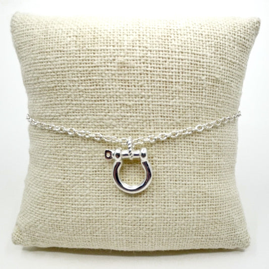 Mariner Shackle Cable Chain Bracelet Sterling Silver