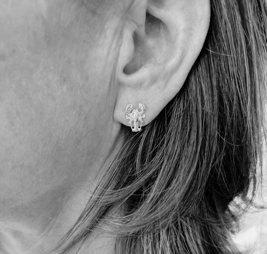 The Ketcham Lobster Earrings Sterling Silver