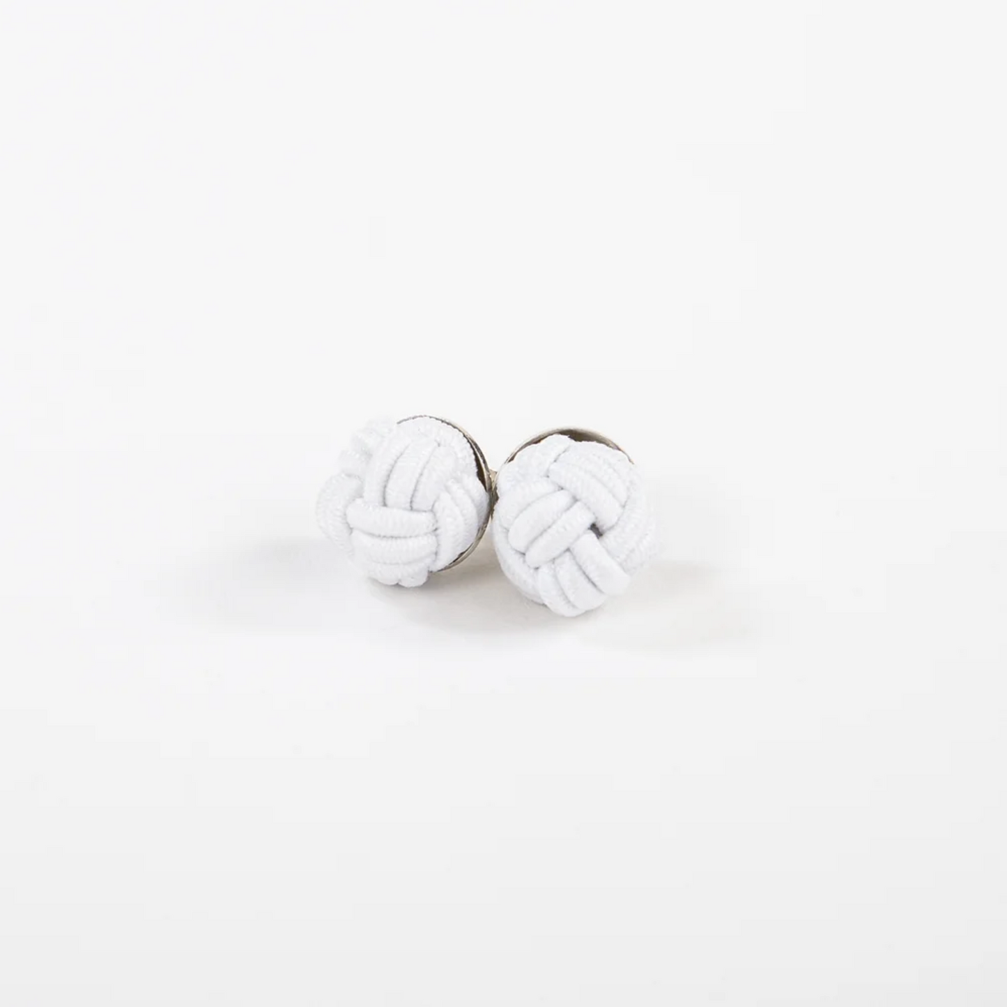 Monkey Fist Earrings: Crisp White