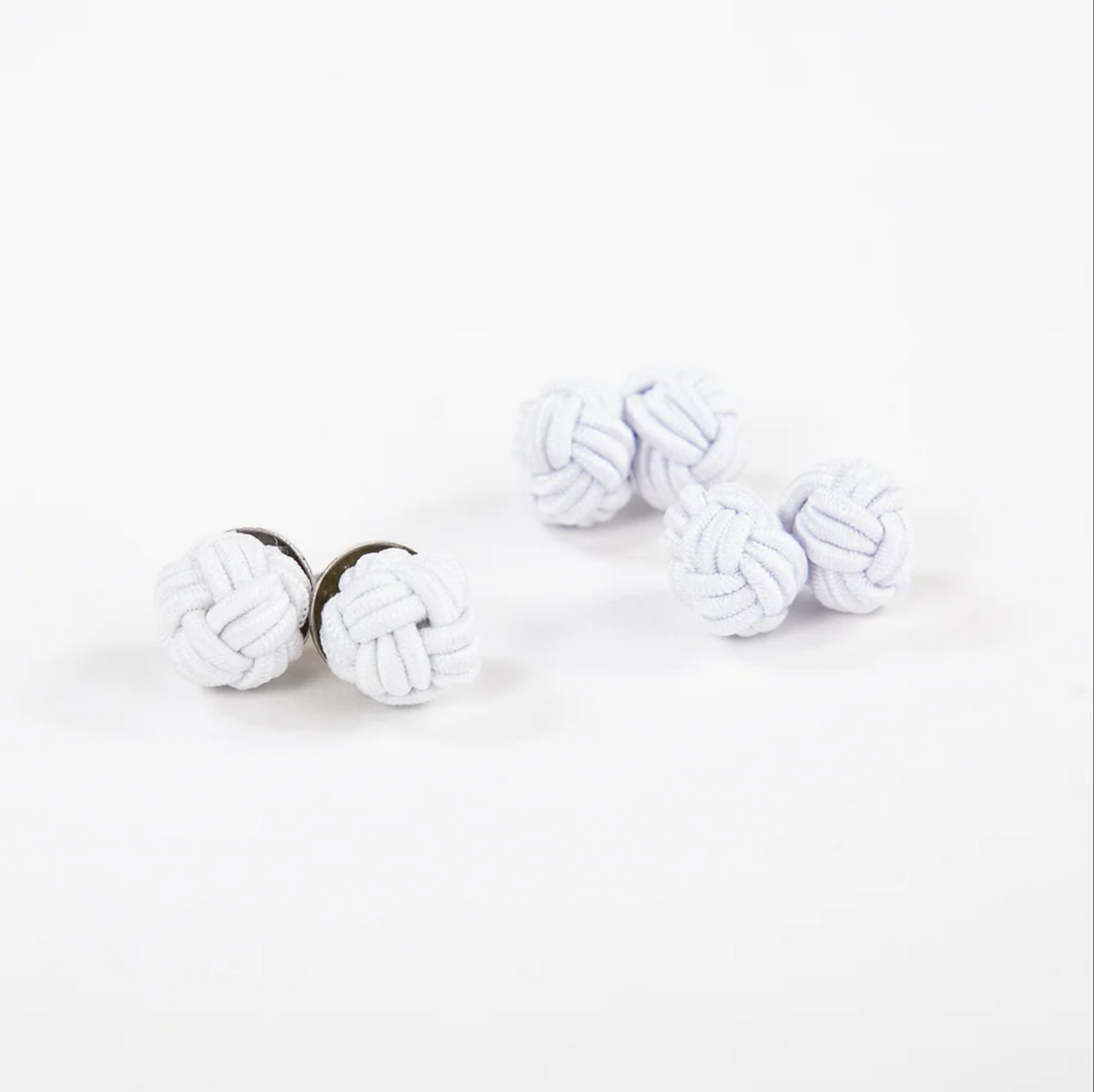 Monkey Fist Earrings: Crisp White