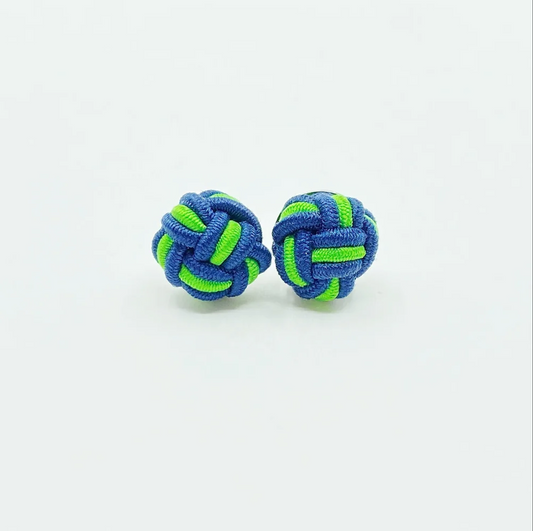 Monkey Fist Earrings: Classic Navy & Port Green