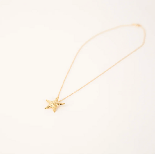 Marblehead Starfish Necklace 14kt Gold Dipped