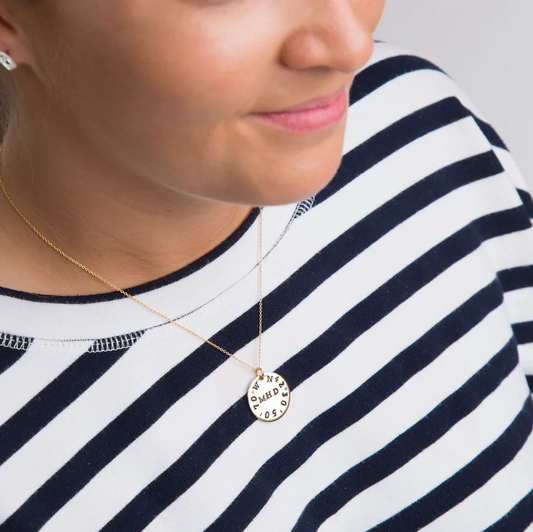 True North Compass Rose Necklace Gold