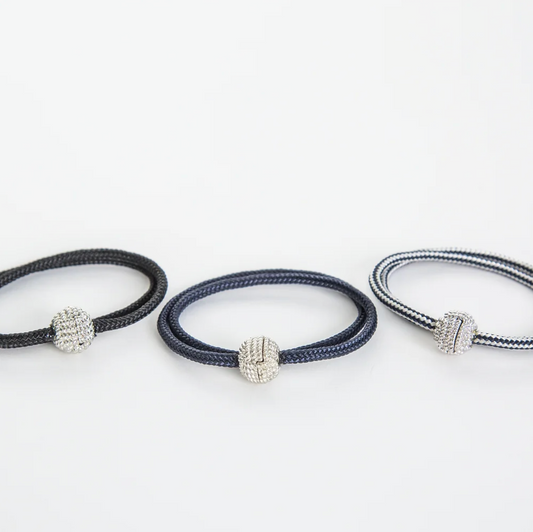 Captain's Cord Double Wrap Bracelet Fine Silver