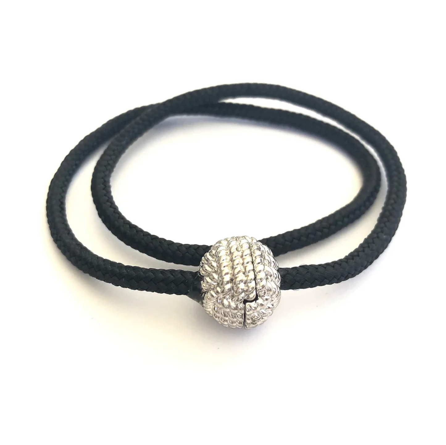 Captain's Cord Double Wrap Bracelet Fine Silver