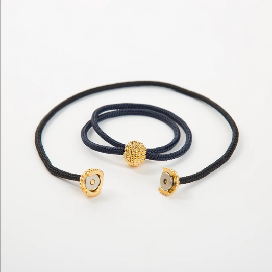 Captain's Cord Double Wrap Bracelet 14kt Gold Dipped