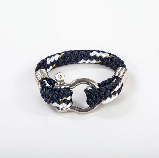 Bosun Bracelet Navy Yacht Braid Stainless Steel Shackle
