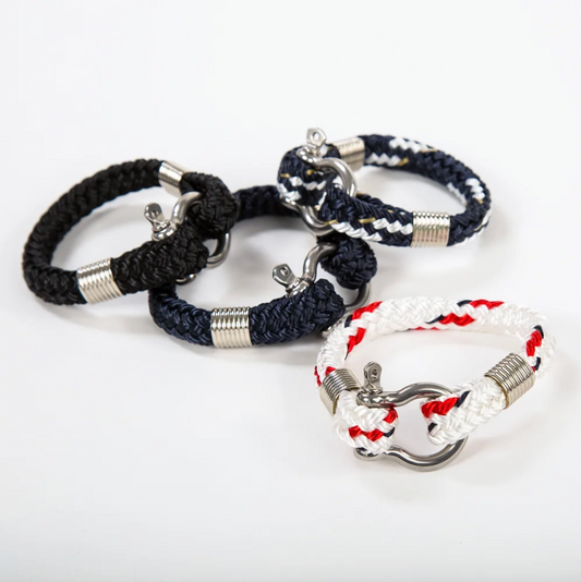 Bosun Bracelet Navy Yacht Braid Stainless Steel Shackle