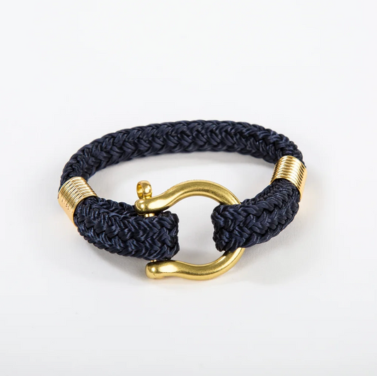 Bosun Classic Bracelet Navy Brass Shackle