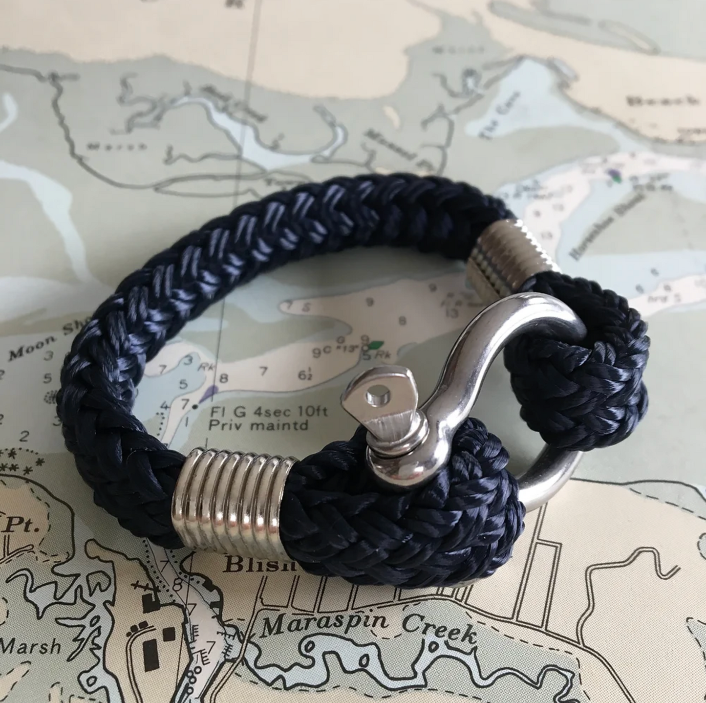 Bosun Classic Bracelet Navy Stainless Steel Shackle