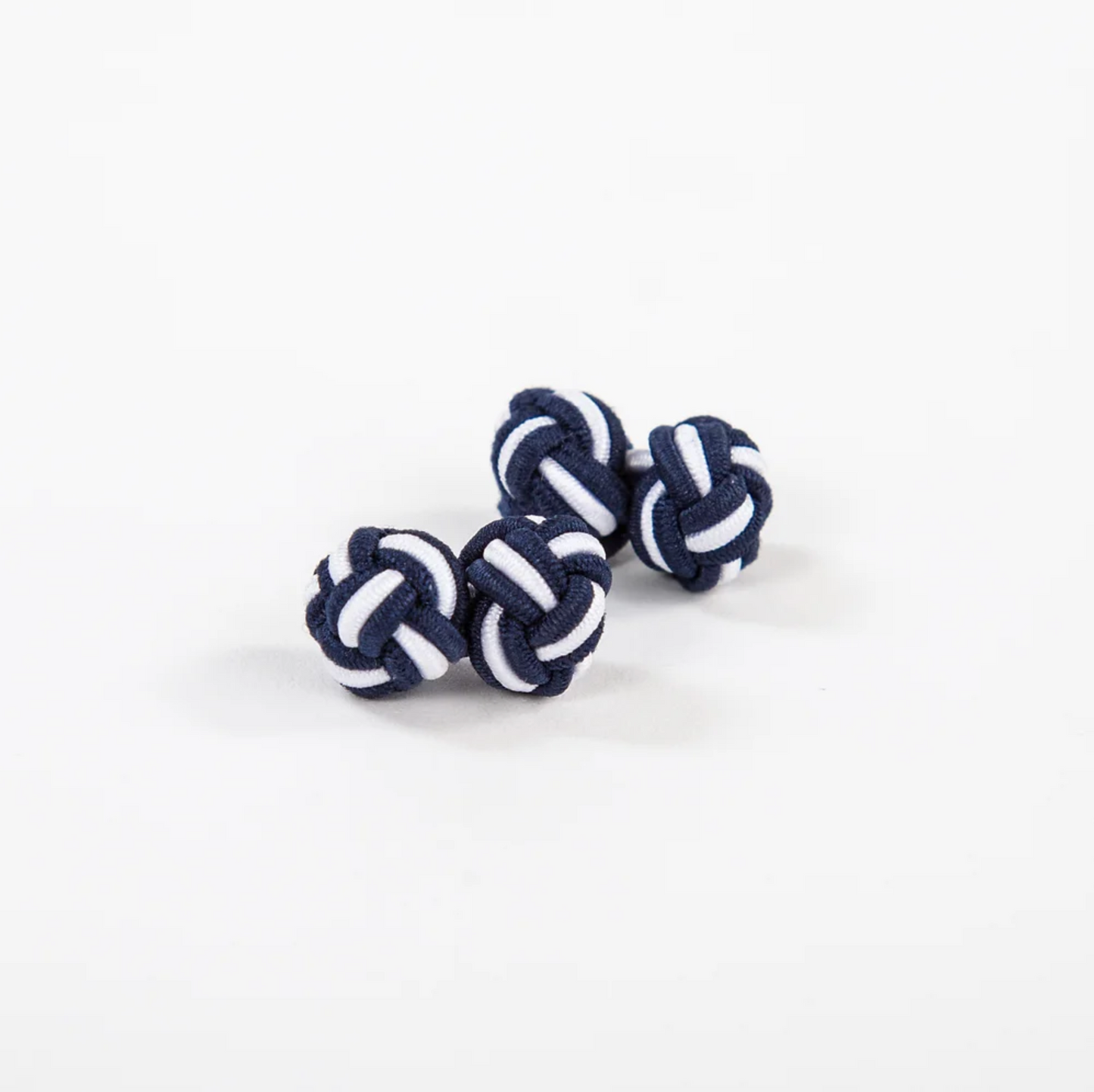Monkey Fist Cuff Links: Classic Navy & Crisp White