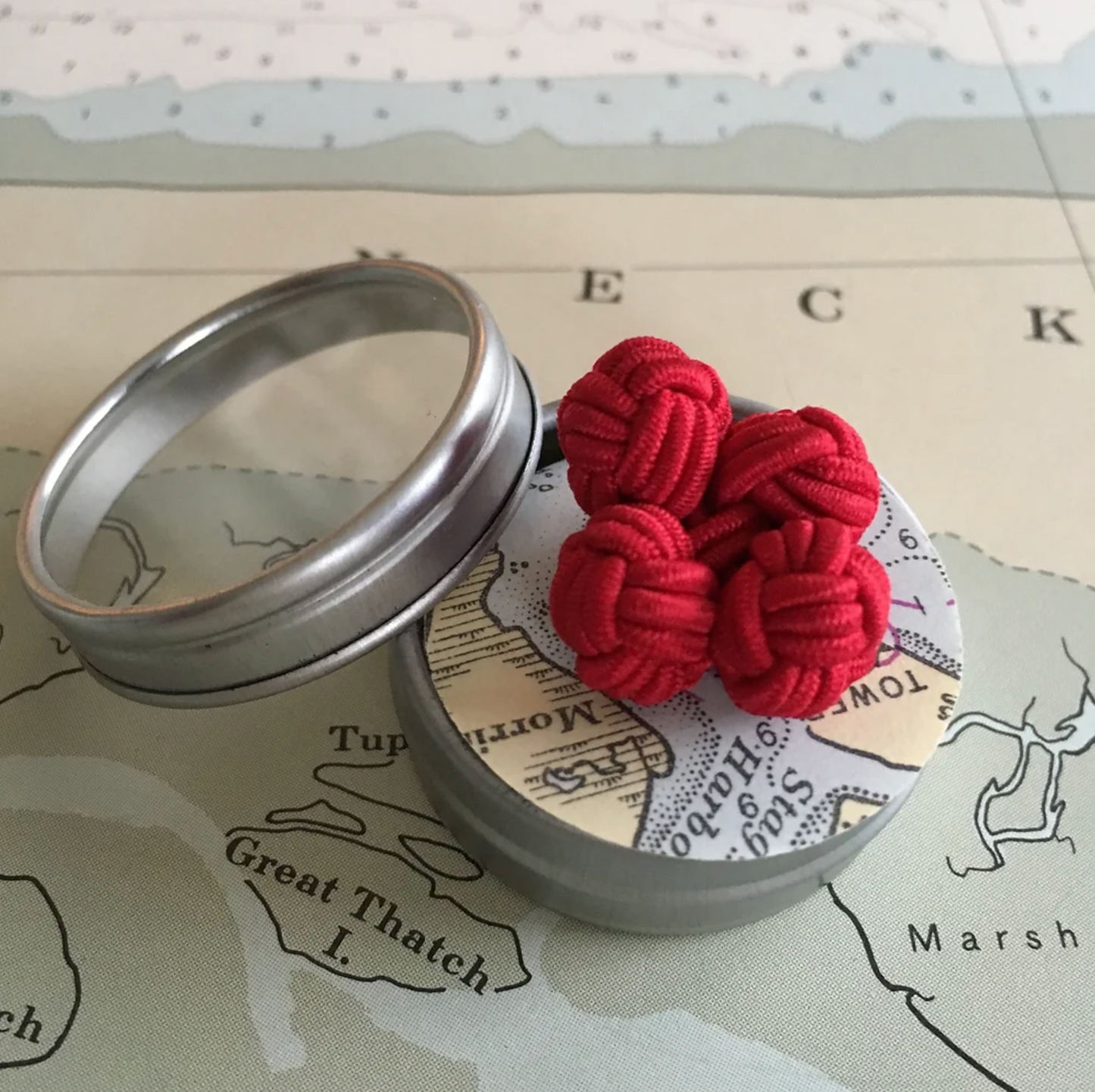 Monkey Fist Cuff Links: Red Right Return