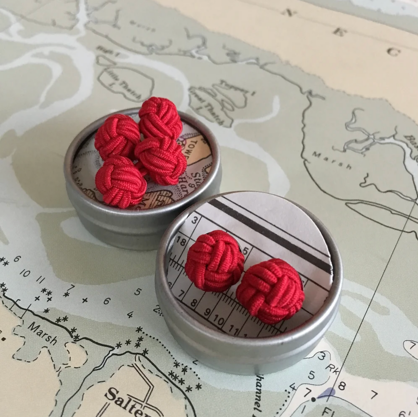 Monkey Fist Cuff Links: Red Right Return