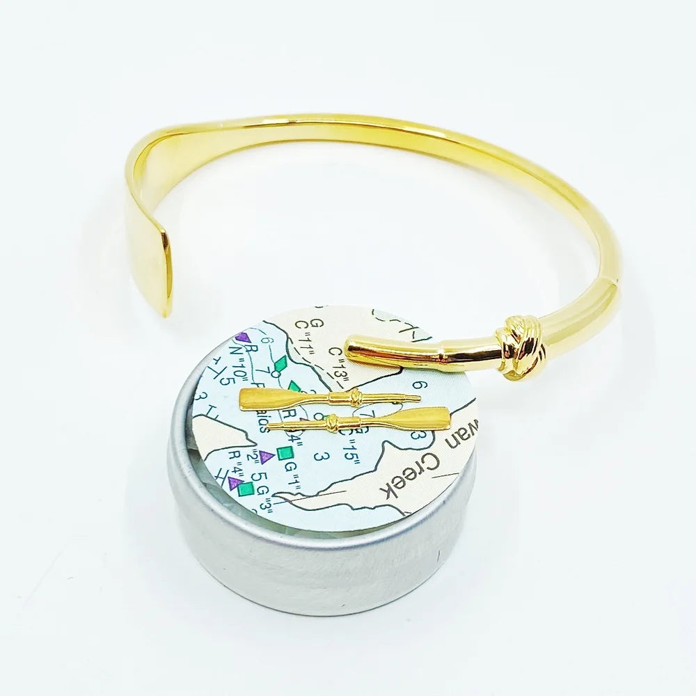 The New England Oar Earrings 14kt Gold Dipped