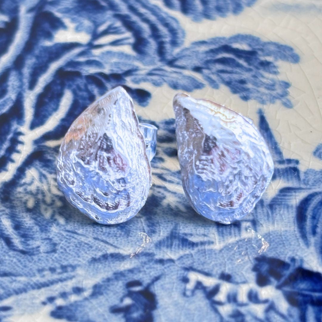 The Ketcham Oyster Shell Earrings Sterling Silver