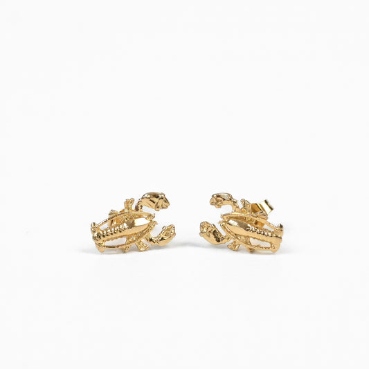 The Ketcham Lobster Earrings 14kt Gold Dipped