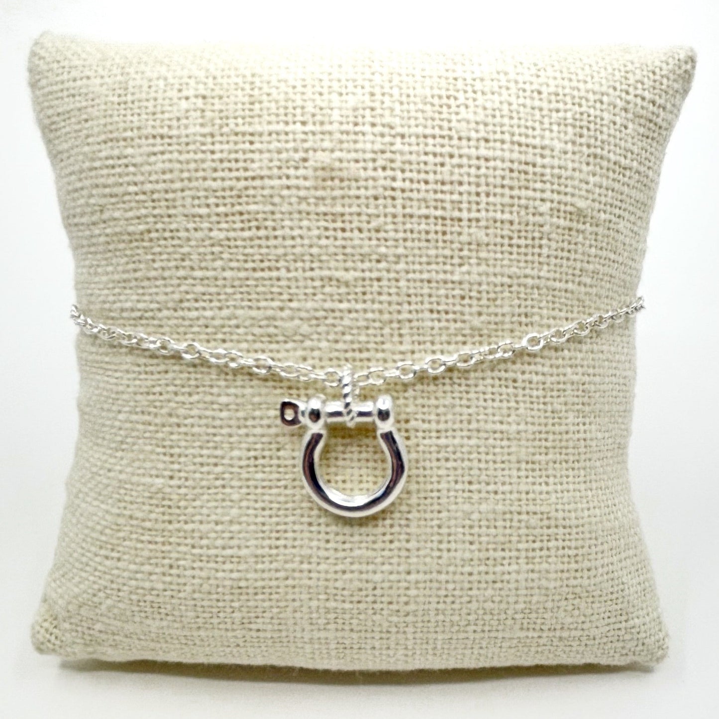 Mariner Shackle Cable Chain Bracelet Sterling Silver