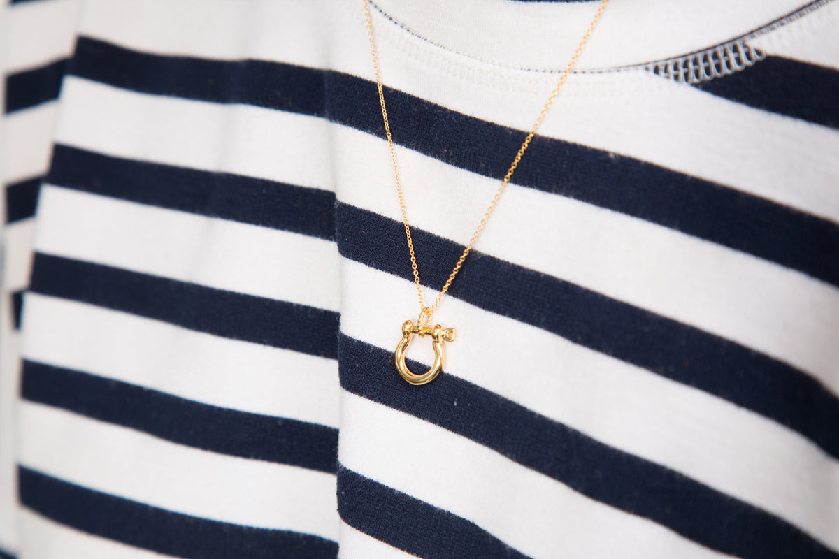 Mariner Shackle Pendant 14kt Gold Dipped
