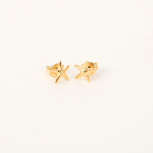 Marblehead Starfish Earrings 14kt gold dipped