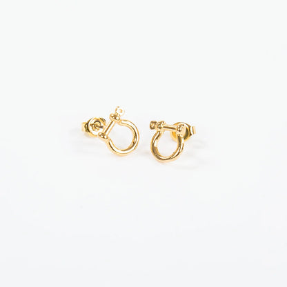 Mariner Shackle Earrings 14kt gold dipped