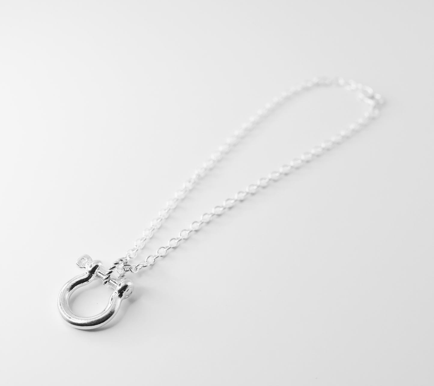 Mariner Shackle Cable Chain Bracelet Sterling Silver