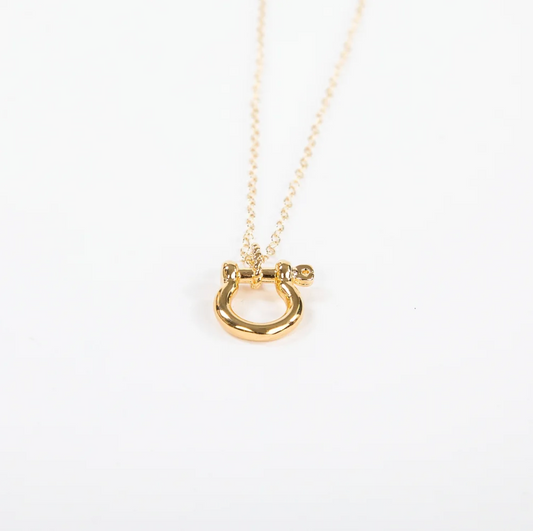 Mariner Shackle Pendant 14kt Gold Dipped