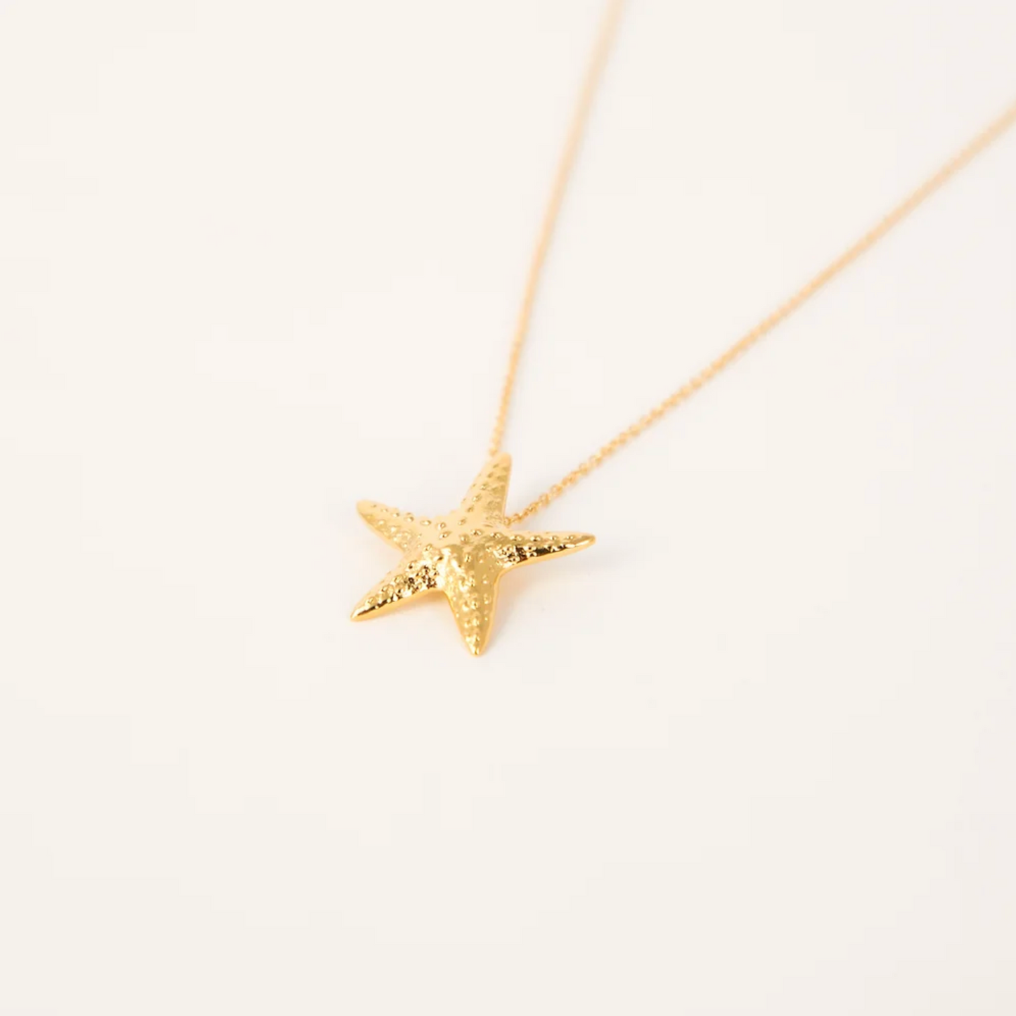 Marblehead Starfish Necklace 14kt Gold Dipped