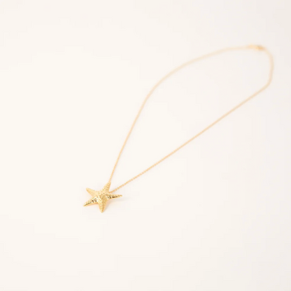 Marblehead Starfish Necklace 14kt Gold Dipped