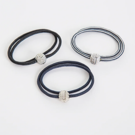 Captain's Cord Double Wrap Bracelet Fine Silver