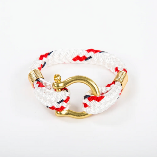 Bosun White Yacht Braid Brass Shackle