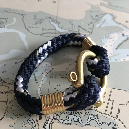 Bosun Navy Yacht Braid Brass Shackle