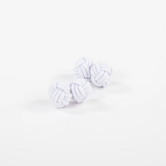 Monkey Fist Cuff Links: Crisp White