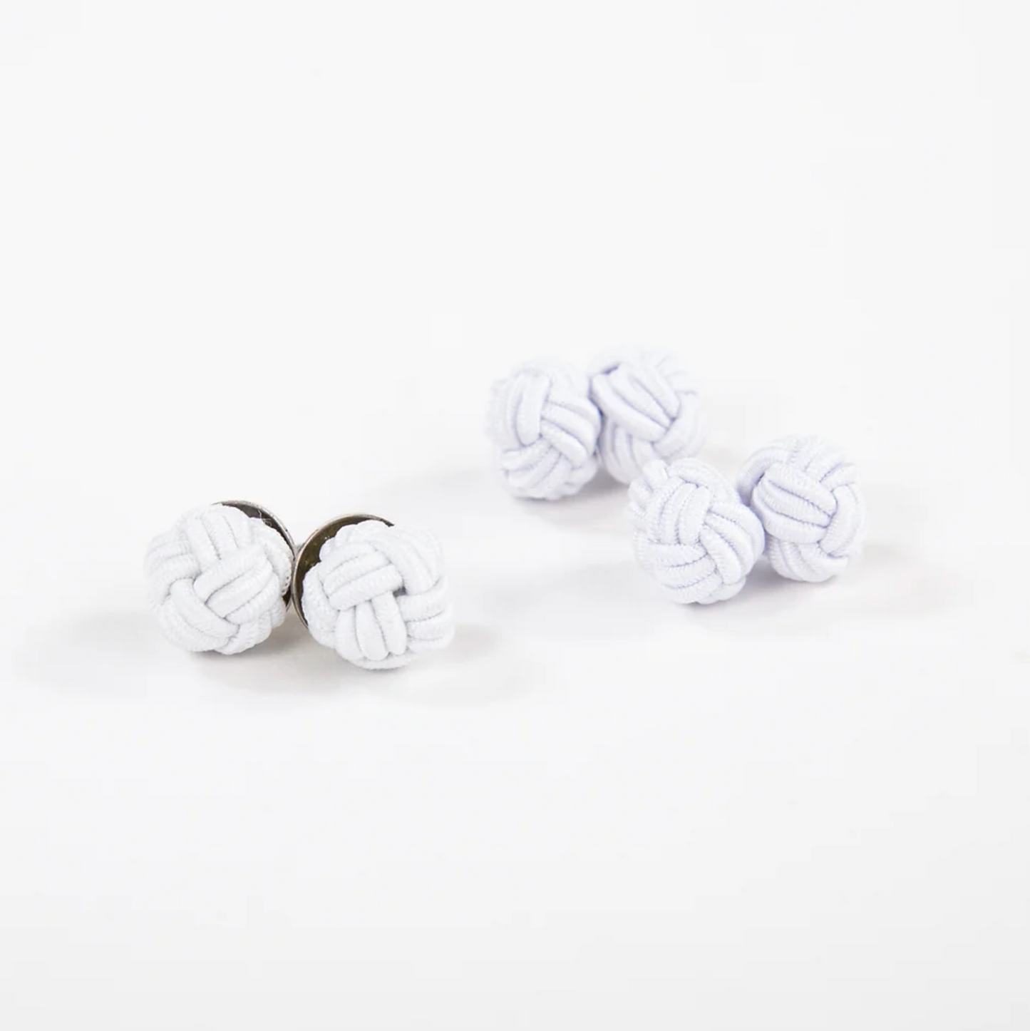 Monkey Fist Cuff Links: Crisp White