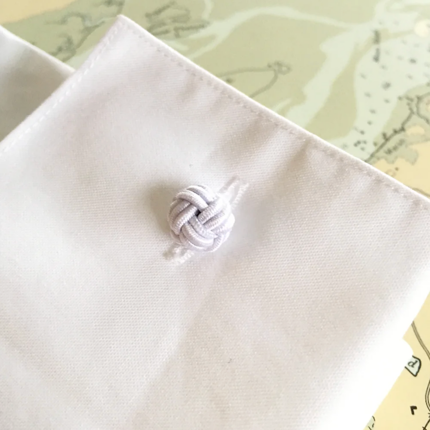 Monkey Fist Cuff Links: Crisp White