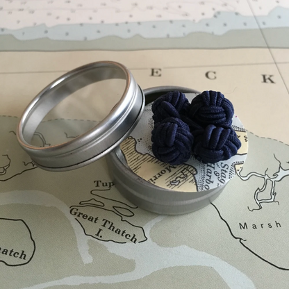 Monkey Fist Cuff Links: Classic Navy