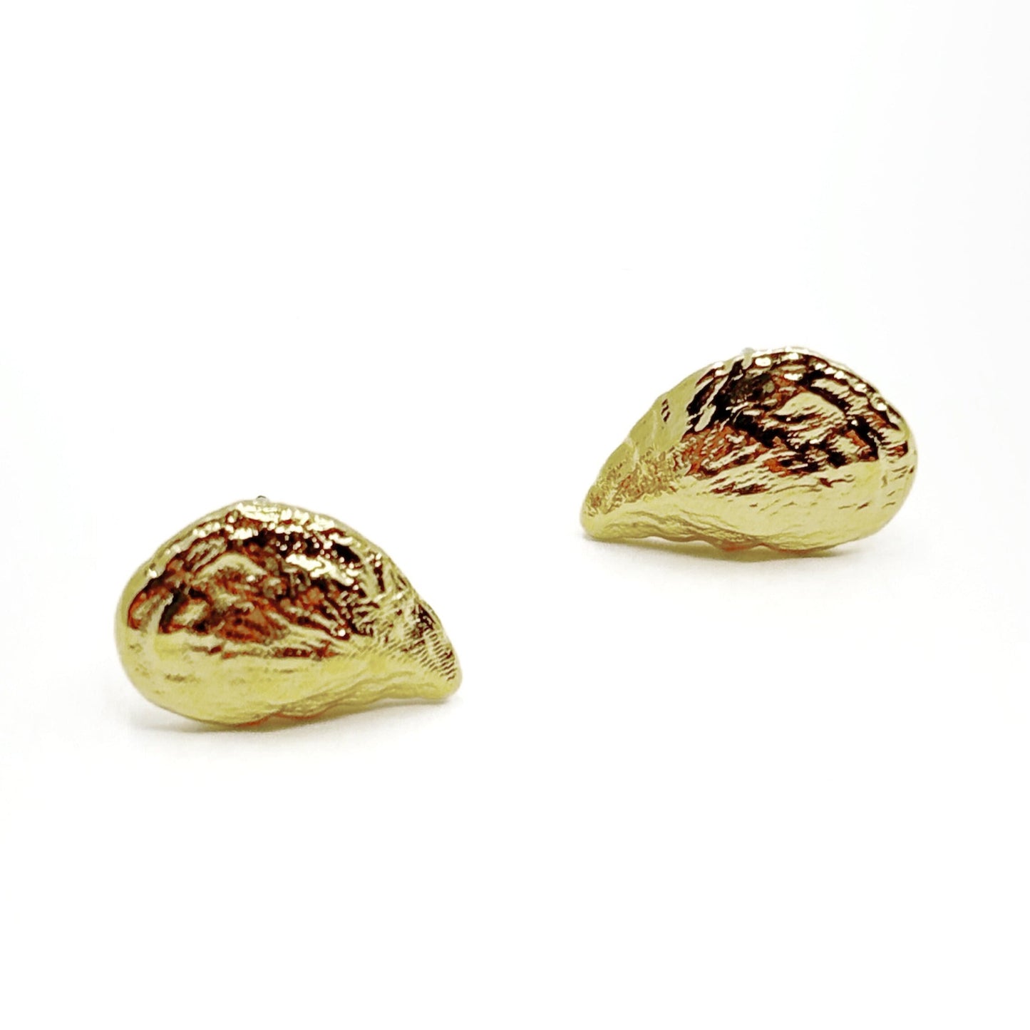 The Ketcham Oyster Shell Earrings 14kt Gold Dipped